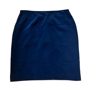 Vintage Via Seta Black Pencil Skirt 100% Silk Shell Size 14 Classic Retro Office